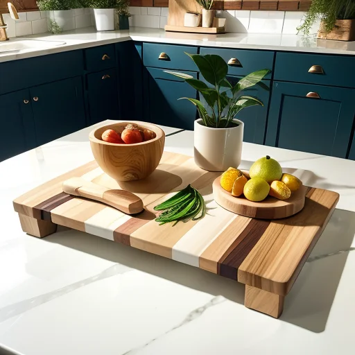 how to display cutting boards on kitchen counter